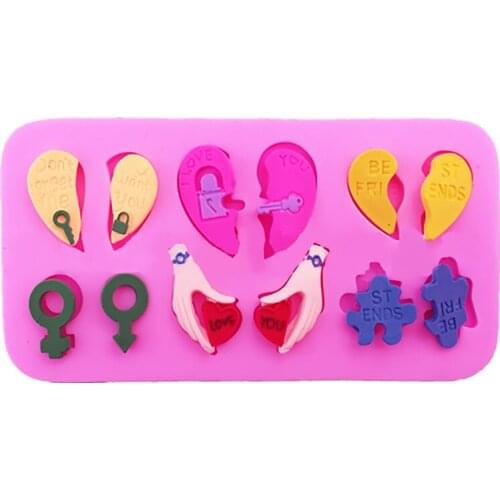 Lover hearts cooking tools fondant cake decorating tools Silicone Chocolate decoration mold Ice Mold candy clay F0770
