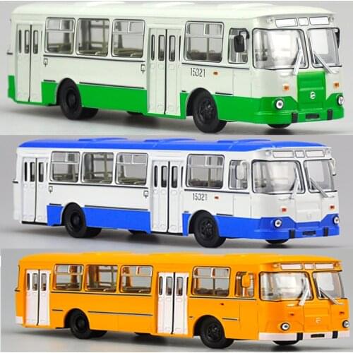 1/43 scale Russian Bus Metal Alloy Tram Bus Model Diecast Car Child Model Toy Childrens vehicle traffic tools Gift Collection