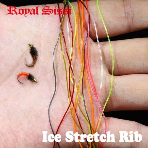8colors/set fly tying ice stretch rib Clear Round Larvae Lace Nymph Ribbing Material Body Fly Tying Line segmented body material