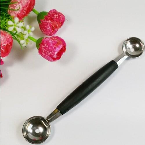 New Arrive Stalinless Steel Cook Dual Double Melon Baller Ice Cream Scoop Fruit Spoon