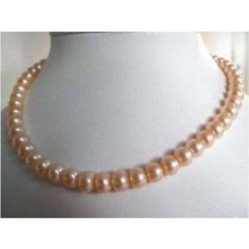 Excellent 8-9mm Genuine Pink pearl beads 18" necklace