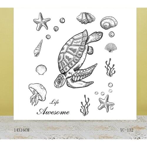 AZSG Big turtle Clear Stamps For DIY Scrapbooking/Card Making/Album Decorative Rubber Stamp Crafts