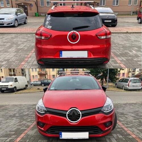 Renault Clio 4 Bright Black Front and Back Badge Emblem Logo - 628909470R 628905855R 908890837R OEM - FOR FLUENCE CLİO 4, SYMBOL