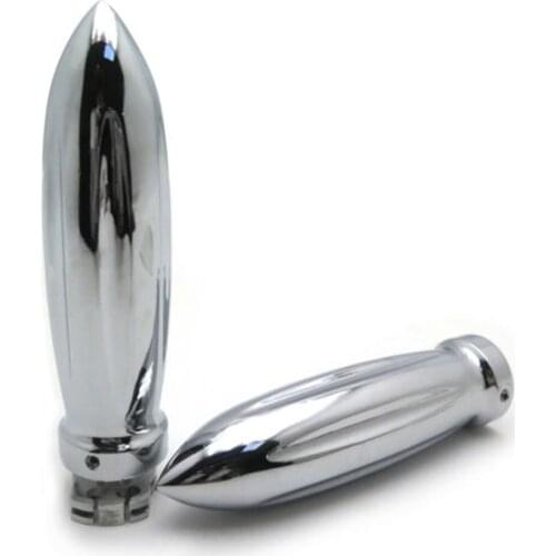 Aftermarket free shipping motorcycle accessories CHROME Motorcycle bullet shape 7/8" Hand Grips For Motorcycle Honda Suzuki Kawa