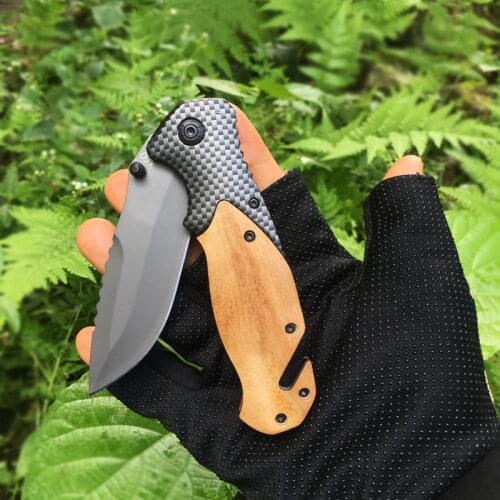 Outdoor Folding Knifes Shadow Wood Stainless Steel Tactical Survival Knives Hunting Camping Multi High Hardness Military Utility