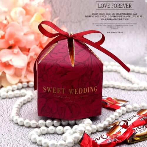 Wedding Gift Boxes Europe Paper Cake Box with ribbon candy Storage Boxes chocolate gift Packaging Wedding Christmas Use