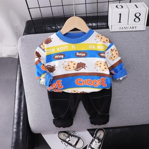 Spring Autumn Baby T-shirt Pants Suits Toddler Tracksuits Children Boys Girls Strips Clothing Sets Kids Clothes 1 2 3 4 5 YEARS