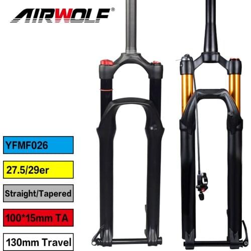 Down Hill 29er/27.5er Mountain Bike Fork Air Suspension Travel 130mm Remote Manual Line Stragiht Tube or Tapered Tube Mtb Forks