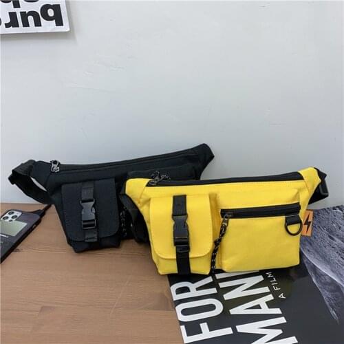 Single-Shoulder Bag Vintage Solid Color Shoulder Oxford Cloth Bag Crossbody Bag Women Multi Layers Chest Waist Packs