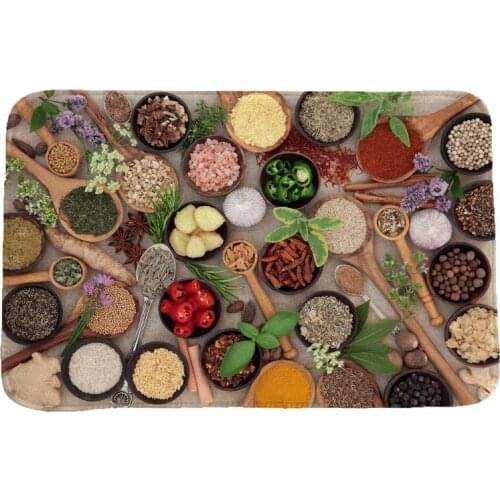 Flavour Seasoning Creative 3D Printing Carpets and Rugs for Bedroom Living Room Carpet Kitchen Bathroom Anti-Slip Floor Mats