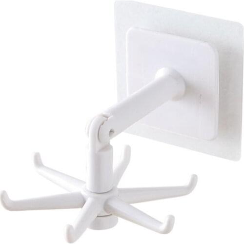 Rotating Storage Hook 360 Degree Rotation Wall Hooks ABS Material Product ：4.2 X 2.8 X 1.6 Inches Kitchen Organizer