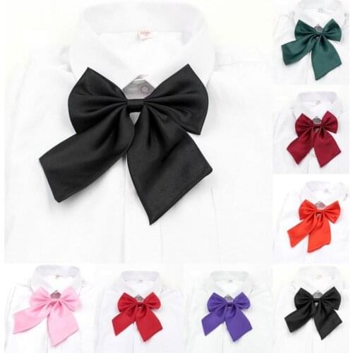 Women Cravat Red Black Butterfly Womens Bow Ties Female Girl Student Hotel Clerk Waitress Neck Wear Silk Ties gravata Fashion