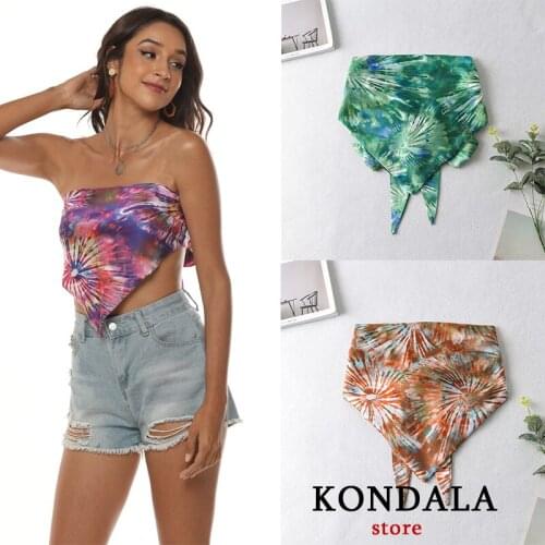 Womens Tank Vintage Bow Sashes Strapless Crop Top for Womens Geometric Print Bohemian Sexy Tanks Mujer Tees