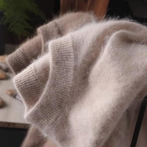 Winter Classic Men Sweater Mink Cashmere Pullovers For Man Casual O-Neck Warm Loose Clothing New Male Wear Knitting Jumper Tops