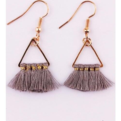 ZWPON Fashion New Cute Mini Tassel Fringe Earrings Women Trendy Jewelry Fashion Bohomian Gold Statement Dangle Earrings