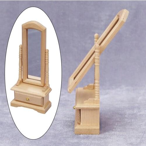 1/12 Dollhouse Miniature Dressing Full-Length Mirror Simulation Model Decor
