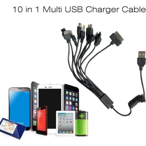 10 in 1 Universal Portable Lightweight Multi Functions USB Charge Charging Cable Compatible with Most Brands Phones