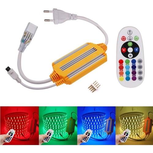 1500W Waterproof LED RGB Controller With 24 Keys IR Remote for 2835 5050 RGB LED Tape or Neon Light EU Plug