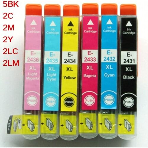 15X Compatible Ink Cartridge T2431 to T2426 24XL For Epson EXPRESSION PHOTO XP-55 XP760 XP850 XP860 XP-950 XP-750 inkjet printer
