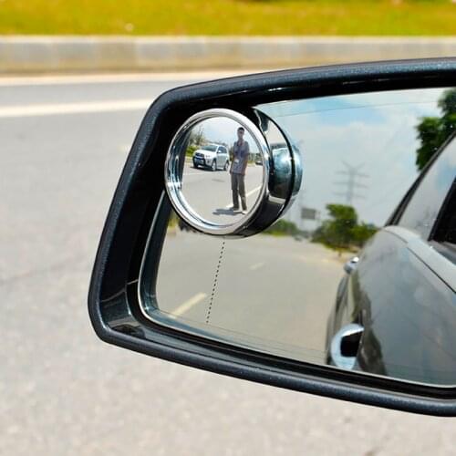 2Pcs 57mm Silver Convex Blind Spot Car Side Mirrors Rear View Driving Security Accessories Chrome Shell Tools Parts