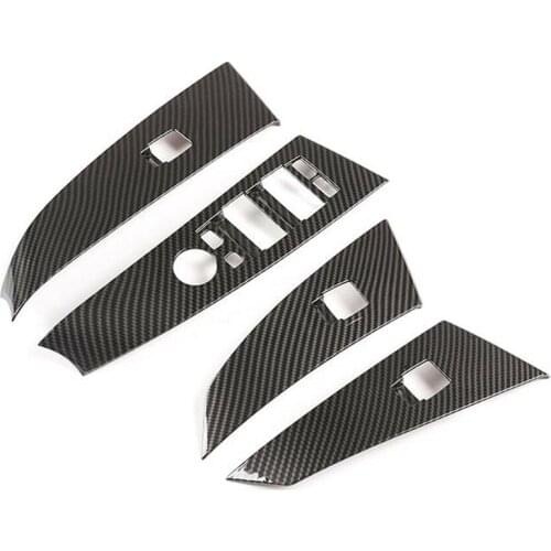 4Pcs/Set Plastic Car Window Lift Switch Panel Trim Fit For BMW 5 Series E60 E61 2004 2005 2006 Left Hand Drive Only