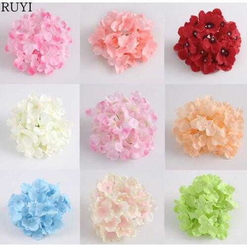 50PCS/LOT simulation hydrangea flower heads 23 colors artificial flower heads DIY wedding decoration hotel background home decor