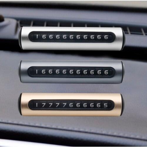 Car Temporary Parking Card Rotatable Aluminum Telephone Number Plate Sticker Design Car Styling Accessories