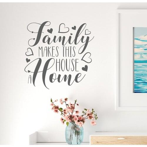 Free shipping family makes this house Home Decoration Accessories For Baby Kids Rooms Decor Wall Art Decal