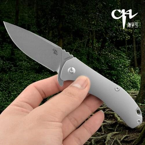 CH 3504S Outdoor Sharp Adventure Folding Knives Delicate And Portable Domestic Daily Fruit Knife Titanium Handle D2 Blade New
