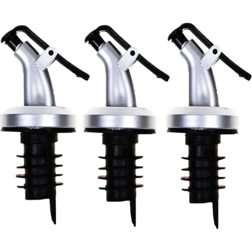 3PCS Olive Oil Sprayer Liquor Dispenser ABS Lock Wine Pourers Flip Top Drink Wine Stopper Leak-proof Nozzle Kitchen Tools