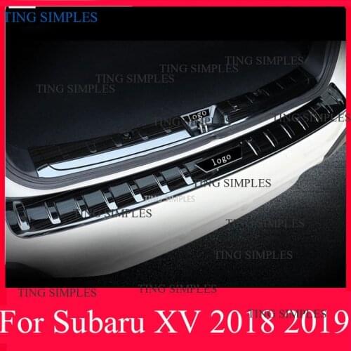 For Subaru XV 2018 2019 Car Accessories Stainless Steel Rear Outside Trunk Scuff Plate Door Sill Cover Molding Garnish