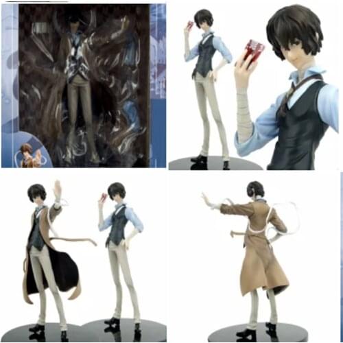 Bungo Bungou Stray Dogs Dazai Figure Anime PVC Collection Model Toys Gift 26cm Clothes Can Be Take Off