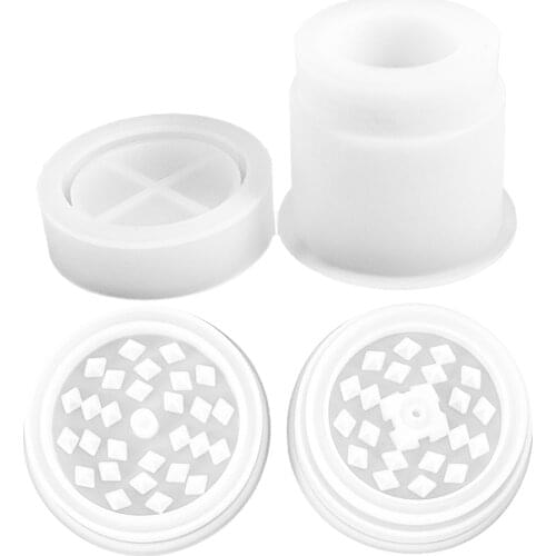 Grinder Resin Mold Storag Pot Mold W / Lid for Herb Spice Grind