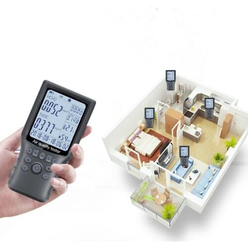 Indoor Air Quality Monitor Formaldehyde HCHO Benzene Humidity Temperature TVOC Meter Detecter 5 in 1 Gas Tester