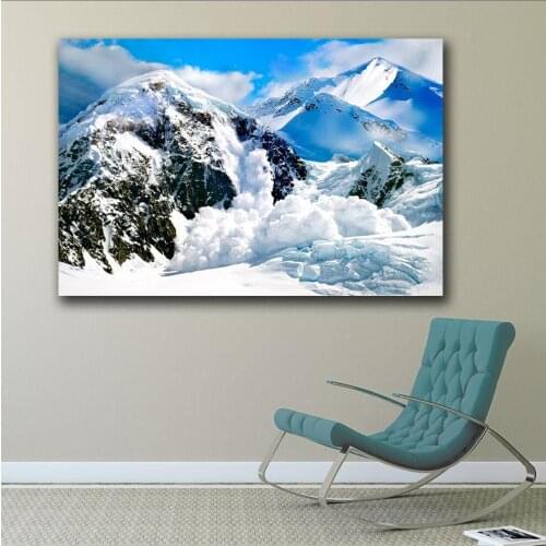 Large size Printing Oil Painting alaska avalanche wonderland wall art canvas print pictures for living room and bedroom No Frame