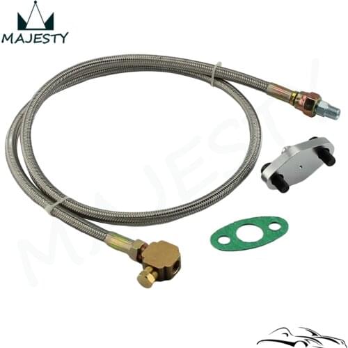 UNIVERSAL BRAIDED UPRATED T3 TURBO TURBOCHARGER OIL FEED LINE ADAPTER KIT