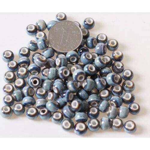 50pcs 8mm Round Ceramic Beads DIY Loose Beads 3mm Hole Bead Accessories For Jewelry Making