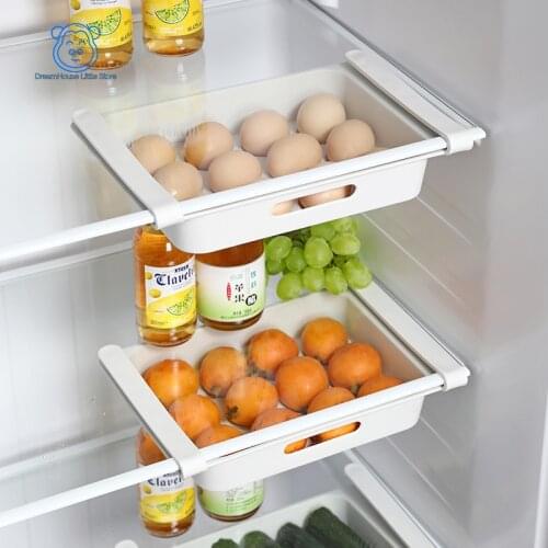 Kitchen Refrigerator Storage Rack Drawer Type Pull-out Egg Carton, Fruit Box, Household Fresh-keeping Box Food Storage Rectangle