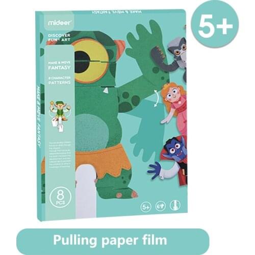 Mideer Children Early Educational Baby Colorful Cartoon Interesting Popular 3D Move Fantasy Animal Origami Handmade Paper Toys