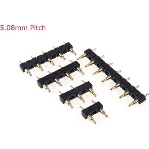 5 Pcs 5.08MM Pitch Spring Loaded Pogo Pin Connector Module 7.5 MM Height 2 3 4 5 6 7 Positions Single Through Holes PCB Probe