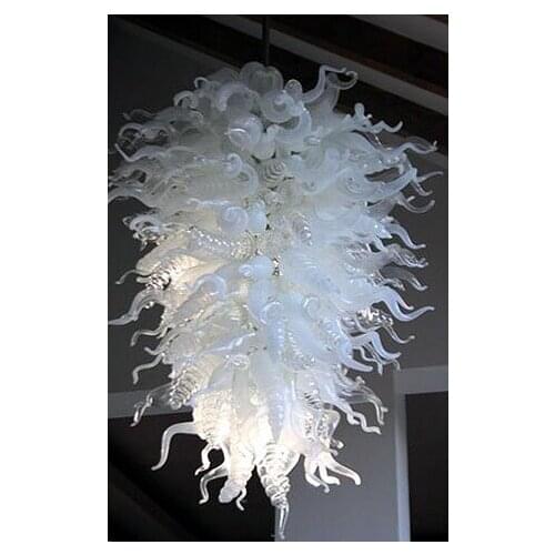 Milk White Modern Chandelier Light Style Hand Blown Glass Art Deco Chandelier