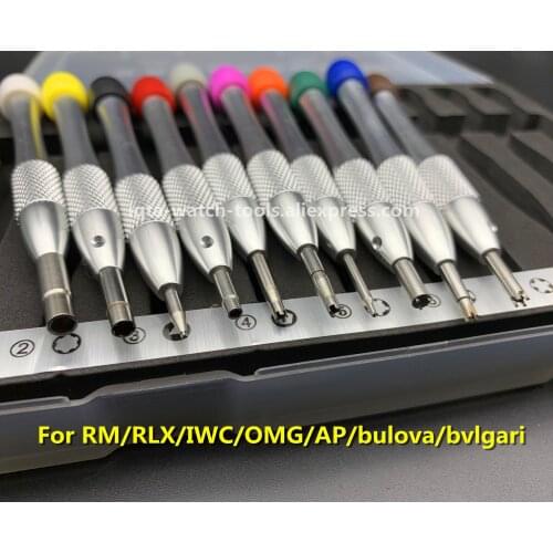 Free Shipping Watch repair tools Set of 10pcs Watchmakers Screwdrivers For RM/R/IWC/OMG/AP/BLG/BULOVA Brand Watch
