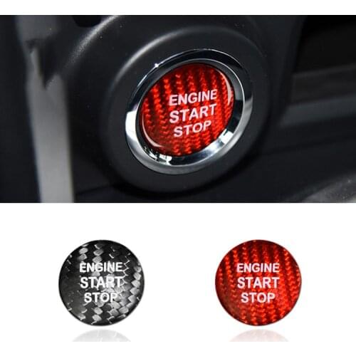 Real Carbon Fiber Start Stop Engine Cover Sticker For Toyota Highlander Prado RAV4 C-HR Aphard Vellfire Camry Sienna Accessorie