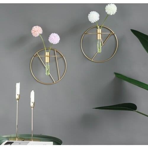 Wall Flower Vase Decoracion Hogar Moderno Living Room Glass Vase Decoration Accessories Nordic Décoration Home