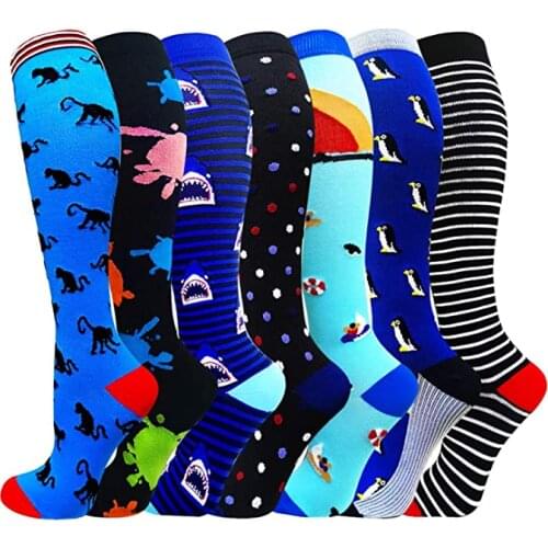 58 Styles Men Women Compression Socks Fit For Sports Varicose Veins Socks Animal Outdoor Running Cycling Long Pressure Stockings