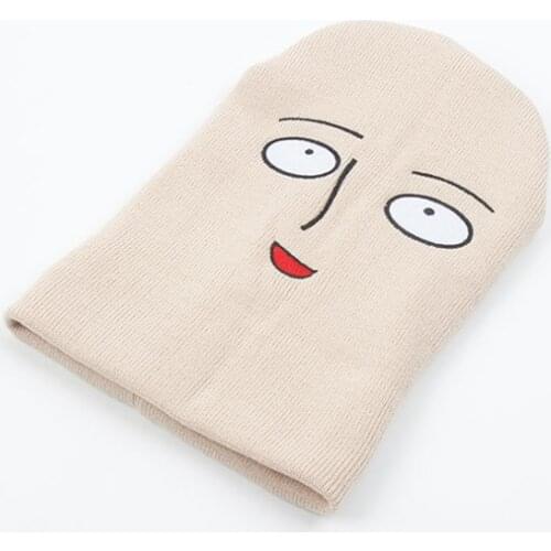 New sand carving winte funny harajuku cartoon Anime one punch man Bald Saitama embroidered knitted hat women hat men hat Fast