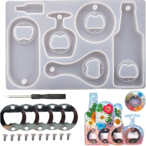 Diy Beer Bottle Opener Silicone Kit Molds UV Epoxy Resin Mould for Handmade Decoration for Jewelry Making Supplies