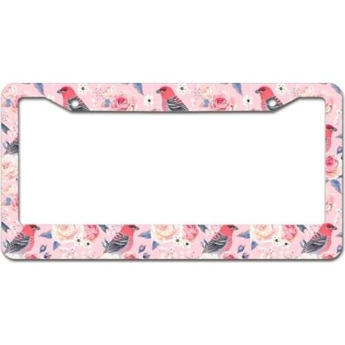 Peceeta Plant Flower License Plate Frame 2 Holes 1 Frame Matte Aluminum Newest Alloy Suit to US Standard Cars white 16x31cm"]