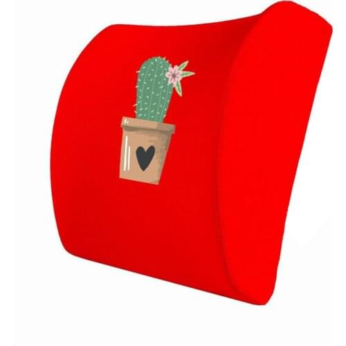 Custog Memory Foam Pillow Seat Cushion Waist Support Back Cushion For Office Chair Orthopedic Health Care Chair Pad Cactus