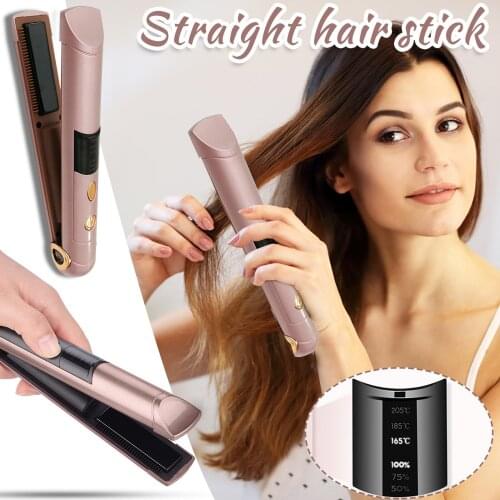 Portable Wireless Hair Straightener Usb Cordless Lock System Travel Multipurpose Mini Power Bank Hair Iron Straightening#g4